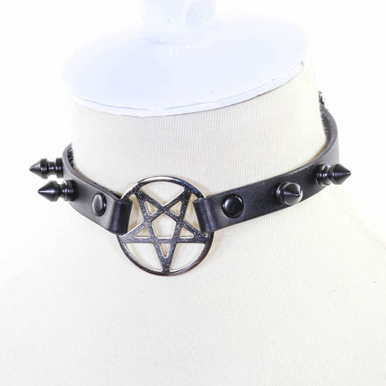 FCK118  SPIKE PENTAGRAM CHOKER