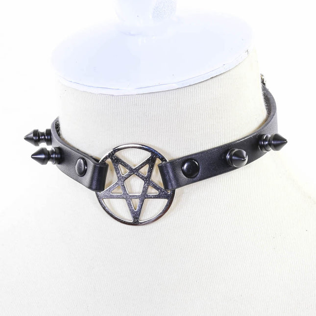 FCK118  SPIKE PENTAGRAM CHOKER