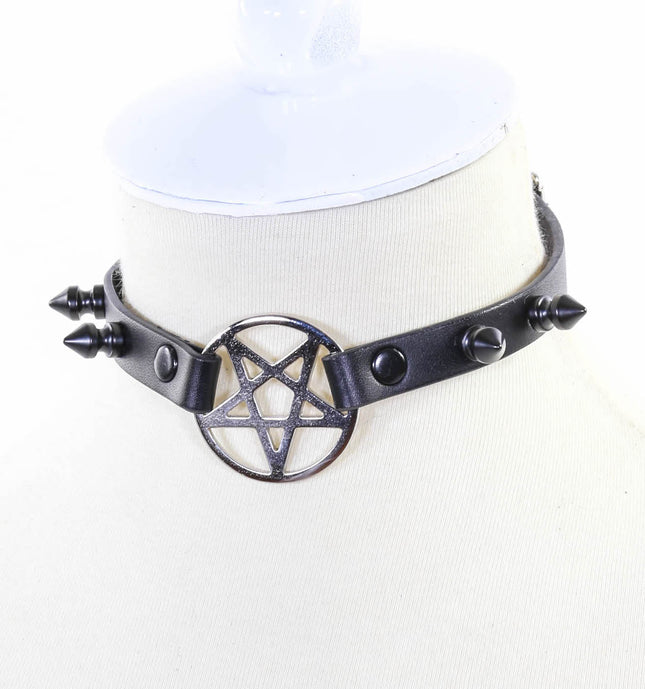 FCK118  SPIKE PENTAGRAM CHOKER