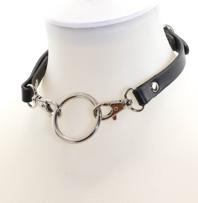 FCK127 '-O- RING LATCH LEATHER CHOKER