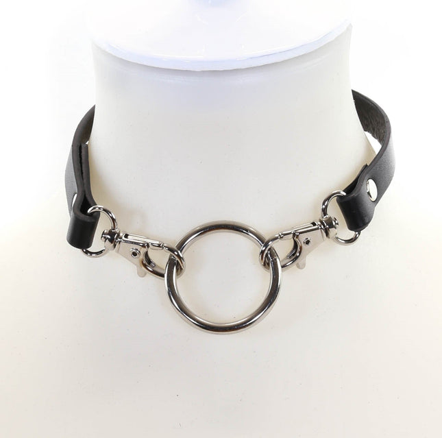FCK127 '-O- RING LATCH LEATHER CHOKER