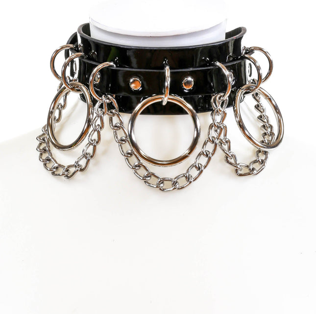 FCK134P  CHAIN BONDAGE CHOKER VERY WIDE 1 3/4"
