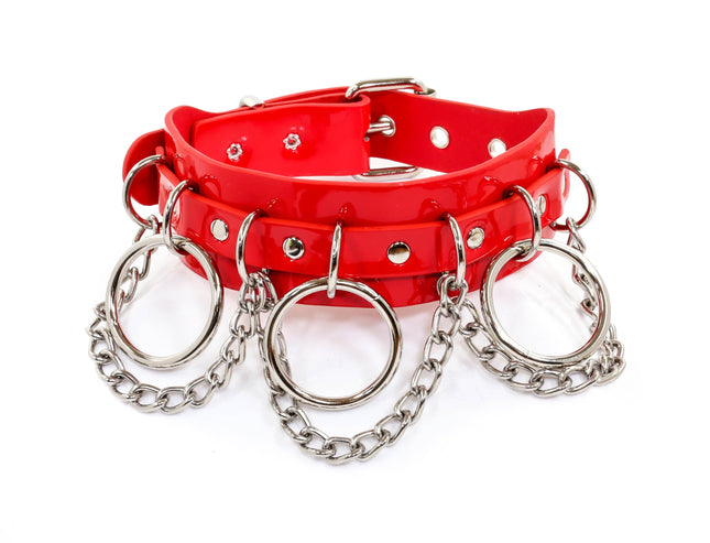 FCK134P  CHAIN BONDAGE CHOKER VERY WIDE 1 3/4"