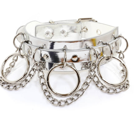 FCK134P  CHAIN BONDAGE CHOKER VERY WIDE 1 3/4"