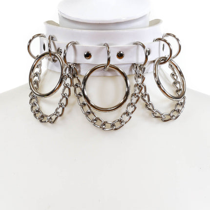 FCK134P  CHAIN BONDAGE CHOKER VERY WIDE 1 3/4"