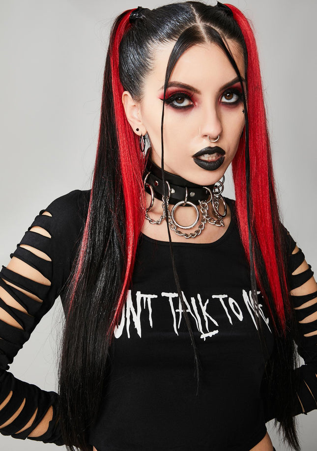 FCK134  VEGAN  1 3/4" WIDE CHAIN RING BONDAGE CHOKER