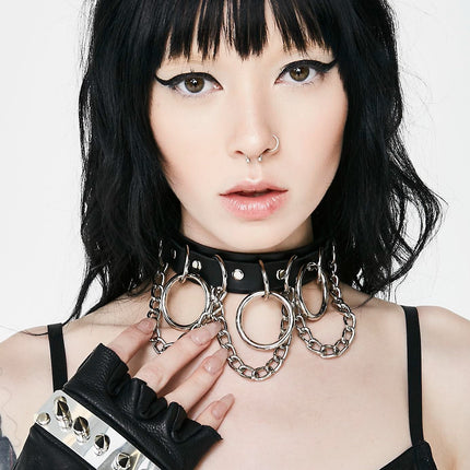 FC625 CHAIN RING BONDAGE CHOKER 1 1/4" WIDE