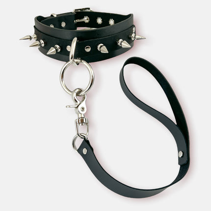 FCK135LEASH SPIKE O RING BIONDAGE LEASH COLLAR