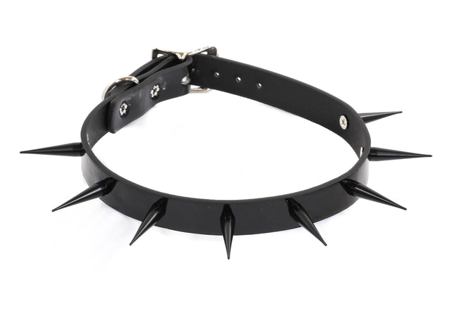 FCK136P CONE SPIKE PATENT LEATHER CHOKER
