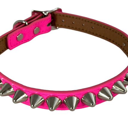 FCK140  PATENT NEON UK77 STUDDED CHOKER
