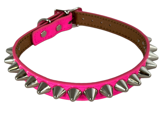 FCK140  PATENT NEON UK77 STUDDED CHOKER