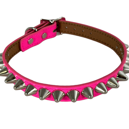 FCK140  PATENT NEON UK77 STUDDED CHOKER
