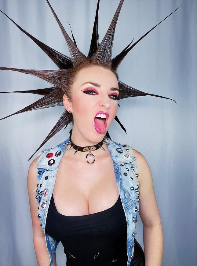 FCK142P  CONE SPIKE SUB BONDAGE CHOKER