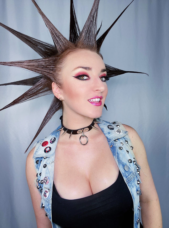FCK142P  CONE SPIKE SUB BONDAGE CHOKER