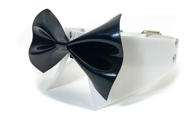 FCK156VN VINYL BOWTIE COLLAR CHOKER BRACELET SET: 1 CHOKER