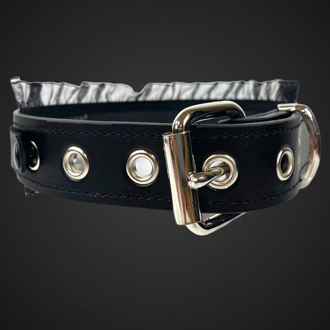 FCK160   1 1/4" WIDE BONDAGE FETISH  STAINLESS STEEL LETTER WORDS ID NAME CHOKER