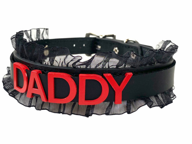 FCK162-RS BONDAGE FETISH  STAINLESS STEEL LETTER WORDS ID NAME CHOKER