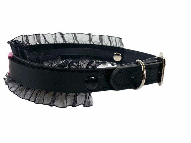 FCK162-PS 1 1/4"  LACE FETISH  STAINLESS STEEL LETTER WORDS ID NAME CHOKER