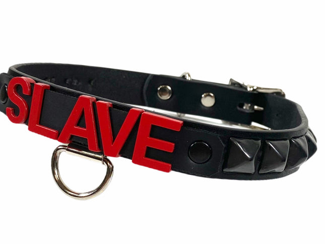 FCK165-RS BONDAGE FETISH  STAINLESS STEEL LETTER WORDS ID NAME CHOKER
