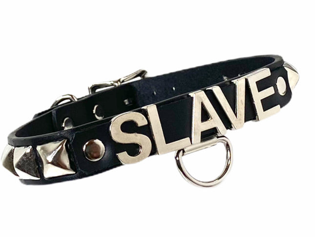 FCK165  BONDAGE FETISH  STAINLESS STEEL LETTER WORDS ID NAME CHOKER