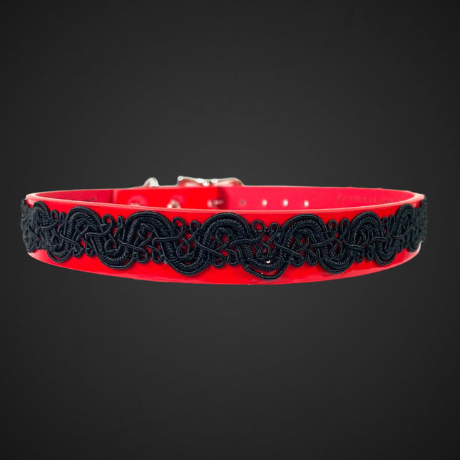 FCK191 PATTERN PATENT LEATHER CHOKER