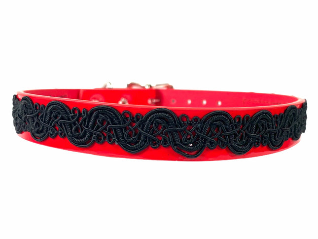 FCK191 PATTERN PATENT LEATHER CHOKER