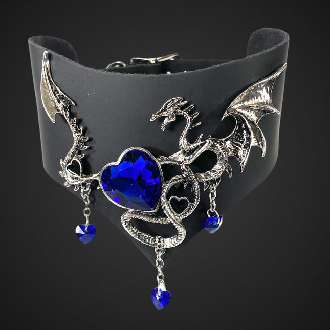 FCK211SAPPHIRE DRAGON AND SAPPHIRE HEART POSTURE COLLAR