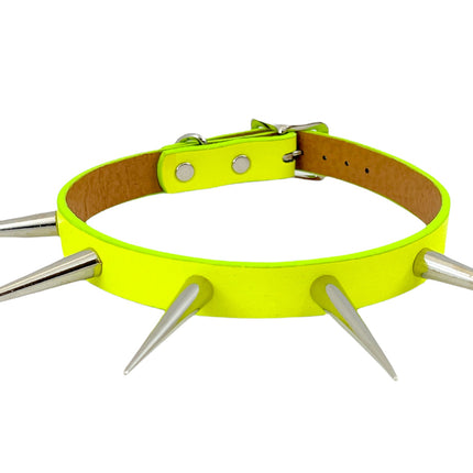 FCK215 PATENT NEON 3" PIN SPIKE CHOKER