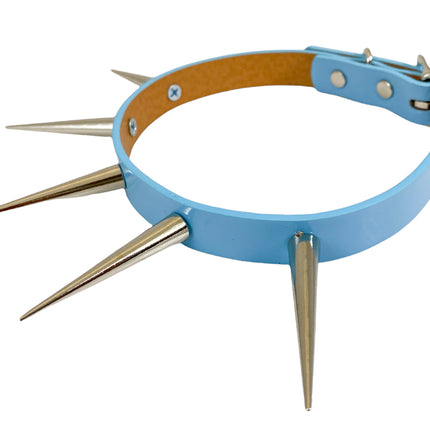 FCK215 SHINY NEON PASTEL   3" LONG PIN SPIKE CHOKER