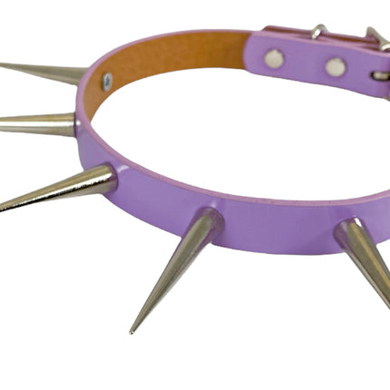 FCK215 PATENT NEON 3" PIN SPIKE CHOKER