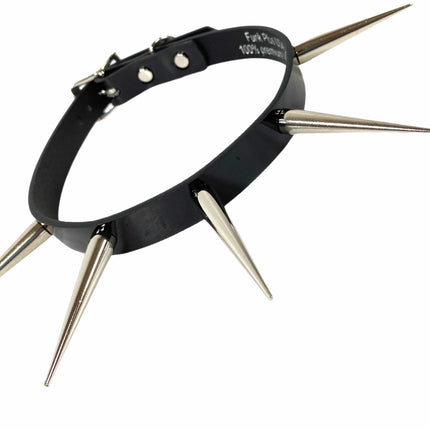 FCK215 PATENT NEON 3" PIN SPIKE CHOKER