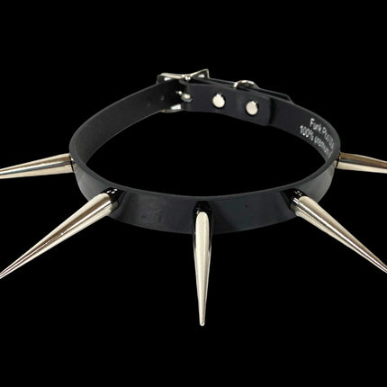 FCK215 PATENT NEON 3" PIN SPIKE CHOKER