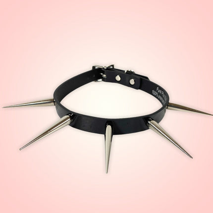 FCK215 PATENT NEON 3" PIN SPIKE CHOKER