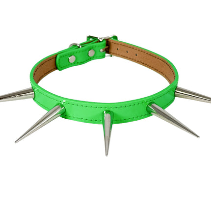 FCK215 PATENT NEON 3" PIN SPIKE CHOKER