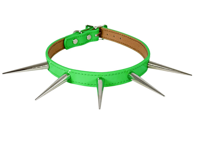 FCK215 PATENT NEON 3" PIN SPIKE CHOKER