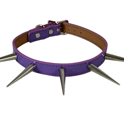 FCK215 PATENT NEON 3" PIN SPIKE CHOKER
