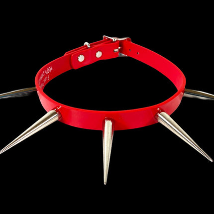 FCK215 PATENT NEON 3" PIN SPIKE CHOKER