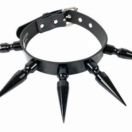 CK286-BS  BLACK 3" LONG BLACK SPIKE XL CHOKER