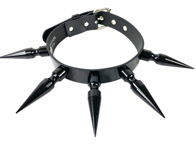CK286-BS  BLACK 3" LONG BLACK SPIKE XL CHOKER