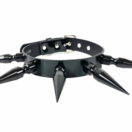 CK286-BS  BLACK 3" LONG BLACK SPIKE XL CHOKER