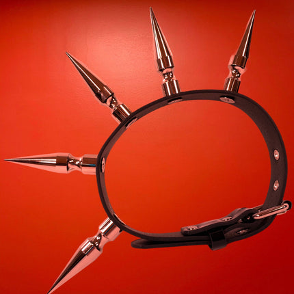 CK286 3" LONG SPIKE  LEATHER SPIKE XL CHOKER