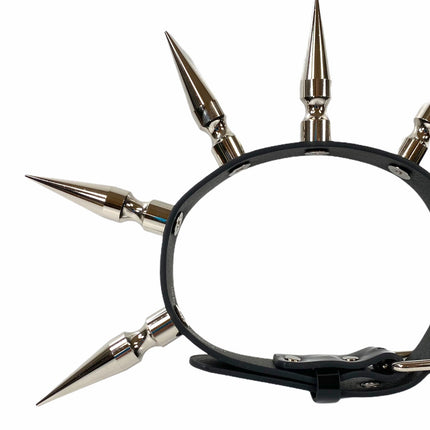 CK286P  PATENT LEATHER 3" LONG SPIKE XL CHOKER