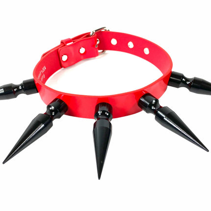 CK286-BS  BLACK 3" LONG BLACK SPIKE XL CHOKER