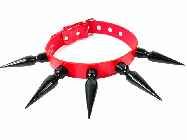 CK286-BS  BLACK 3" LONG BLACK SPIKE XL CHOKER