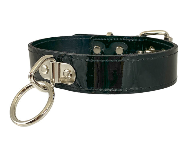 FCK236PATENT 3/4" BLACK PATENT CHOKER WITH 1" LOOP &