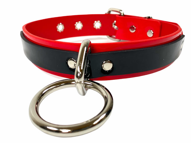 FCK240VEGAN-MATT LARGE LOOP RING NEON BONDAGE CHOKER