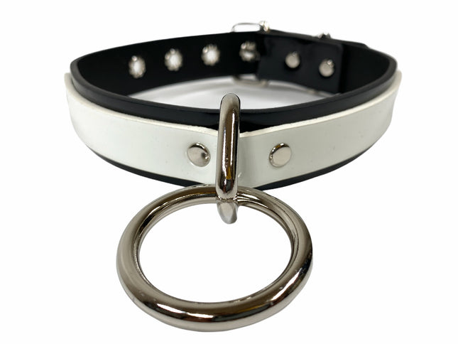 FCK240VEGAN-MATT LARGE LOOP RING NEON BONDAGE CHOKER