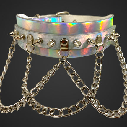 FCK241RN 1 3/4" RAINBOW CHOKER SPIKE AND CHAIN