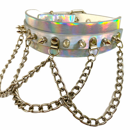 FCK241RN 1 3/4" RAINBOW CHOKER SPIKE AND CHAIN