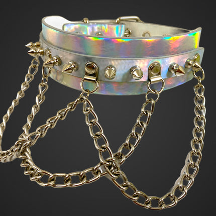 FCK241RN 1 3/4" RAINBOW CHOKER SPIKE AND CHAIN